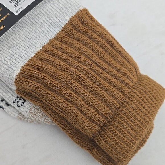 Carhartt Boot Socks Mens XL 12-14½ Brown Heavyweight Synthetic Wool Blend Pair - Picture 5 of 6